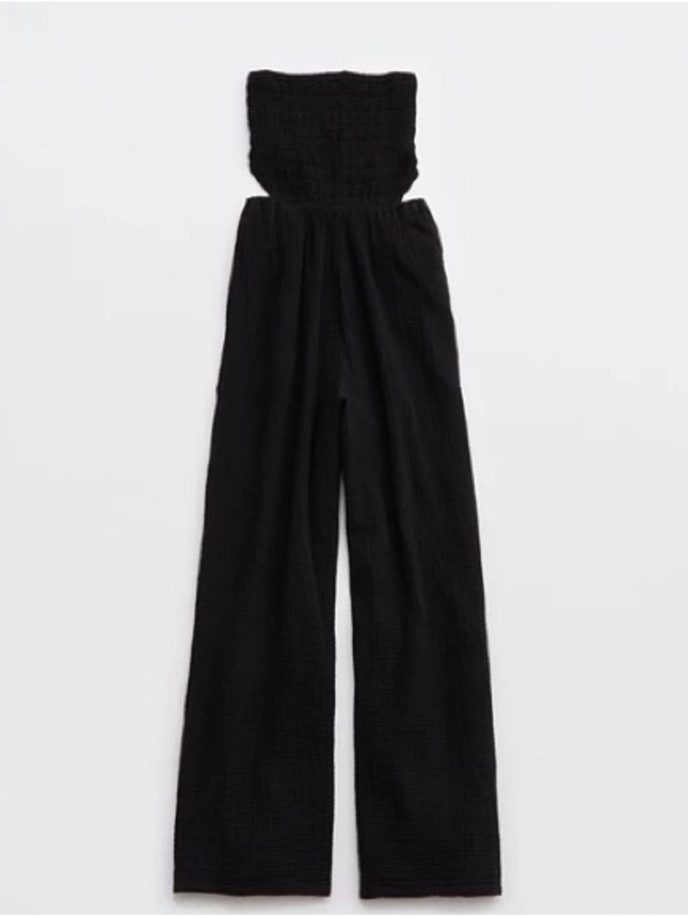 aerie Gauzy Black Wide-Leg Jumpsuit